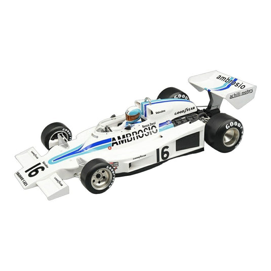 【予約】2026年発売予定 SHADOWシャドウ F1 DN8 No.16 LONG BEACH GP 1977 with pilot figure RENZO ZORZI WHITE / Tecno 1/18 ミニカー