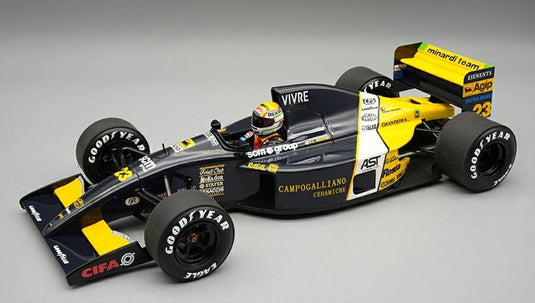 【予約】MINARDI F1 M191 フォード #23 USA GP (フィギュア付き) 1991 ピエルルイジ・マルティーニ ブラック/イエロー/ホワイト / Tecno 1/18 ミニカー