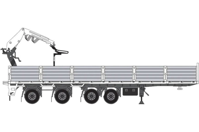 ストーン トレーラー クレーン 8 サイドウォール 4 アクスル / TEKNO 1/50 建設機械模型 工事車両