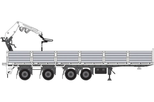 ストーン トレーラー クレーン 8 サイドウォール 4 アクスル / TEKNO 1/50 建設機械模型 工事車両