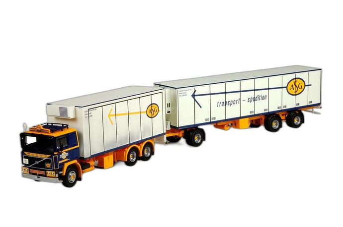 ASG Volvo F12 コンビ 3軸冷蔵車付き/ Tekno 1/50  建設機械模型 ミニカー