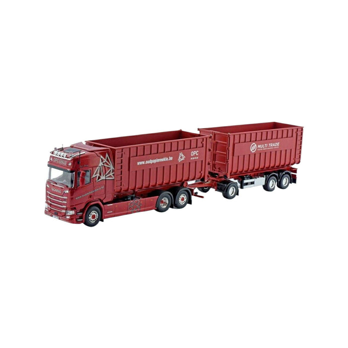 Tekno OPC Eeklo Scania NG Rシリーズ ハイライン フックアームコンテナトレーラー 75518 コンテナ1/50 建設機械模型 工事車両
