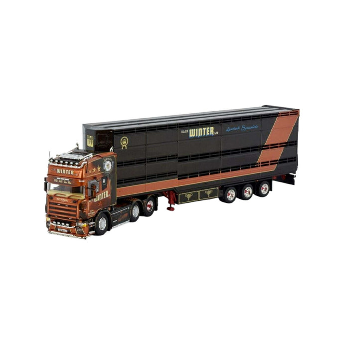 Tekno KS Winter Scania 4シリーズ トップライン Houghton Parkhouse 家畜トレーラー 76182 トラック1/50 建設機械模型 工事車両