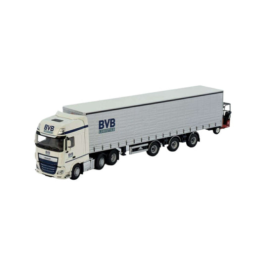 Tekno BVB Logistics DAF XF スーパースペースキャブ カーテンサイドセミトレーラー 77043 トラック1/50 建設機械模型 工事車両