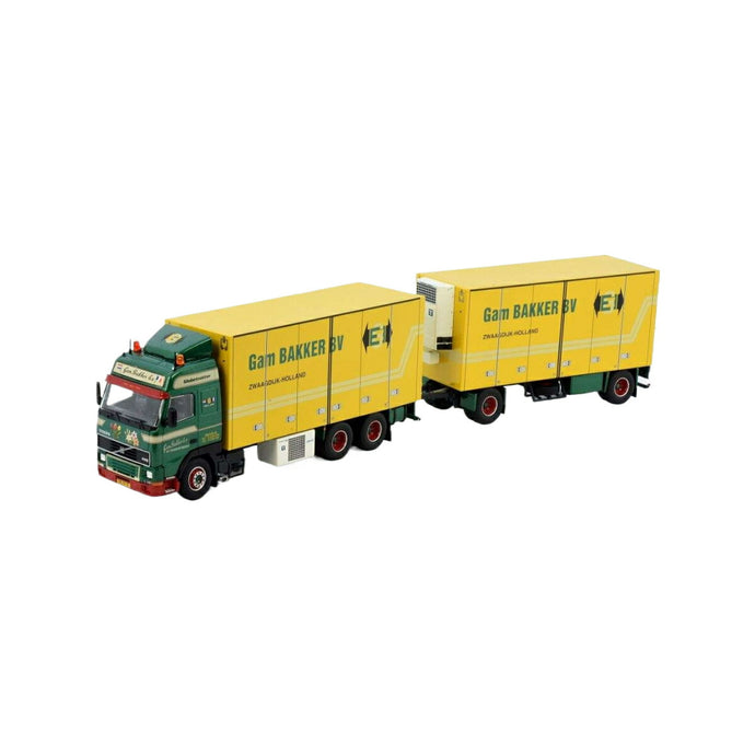 Tekno GAM Bakker Volvo FH12 モーターワーゲントレーラー 80934 トラック1/50 建設機械模型 工事車両