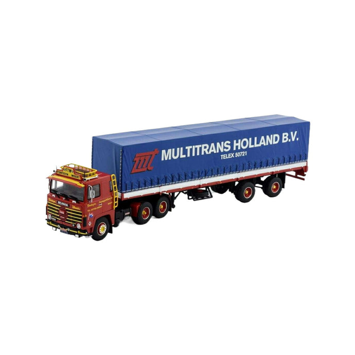 Tekno Fonteijn Scania 140 防水シートトレーラー 81886 トラック1/50 建設機械模型 工事車両