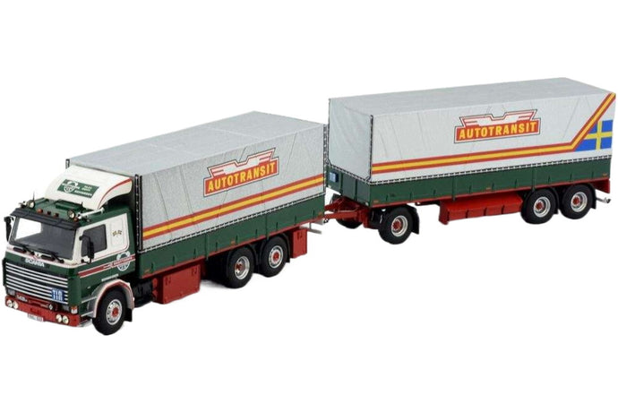 Skottorps Akeri Autotransit Scania 142 カーテンサイドコンビ トレーラー / Tekno 1/50 建設機械模型 工事車両