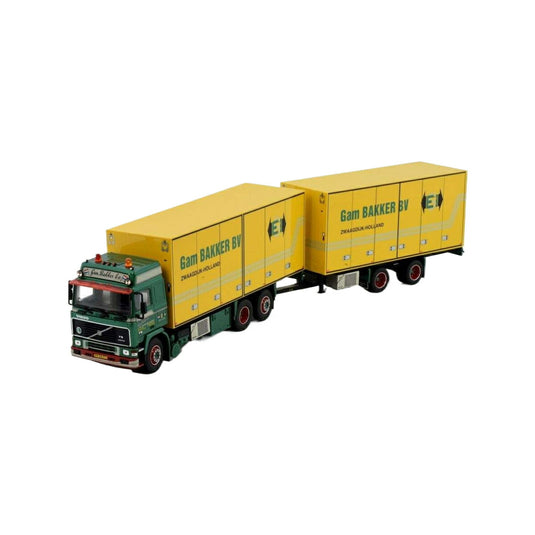 Tekno Gam Bakker Volvo F16 防水シートトラックトレーラー 82220 トラック1/50 建設機械模型 工事車両