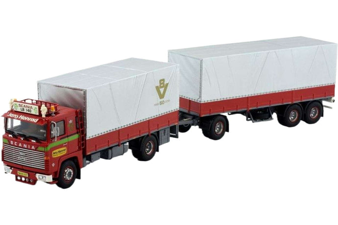 Jens Konrad Scania 140 カーテンターポリントラック・トレーラー トレーラー / Tekno 1/50 建設機械模型 工事車両
