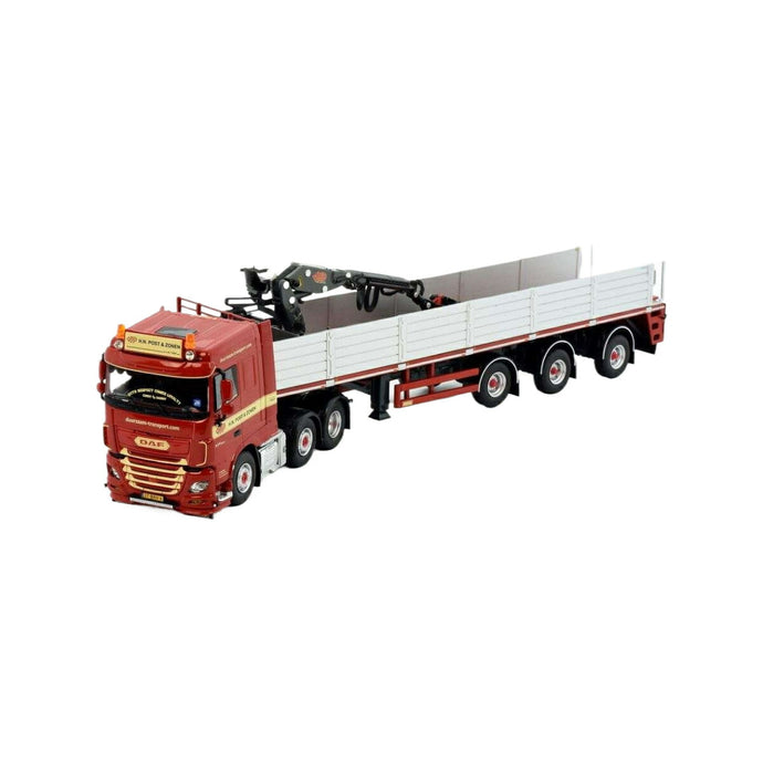 Tekno H.N. Post & Zn DAF XF スペースキャブ 6x2 3軸レンガトレーラー付き 82660 トラック1/50 建設機械模型 工事車両