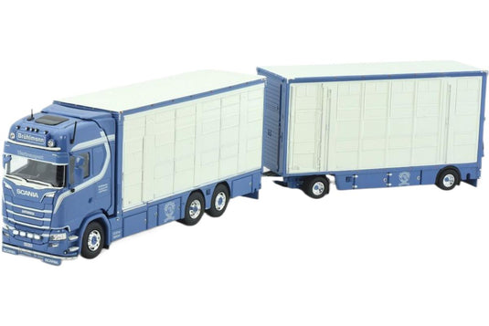 Bruhlmann Scania Next Gen S Serie Highline 家畜運搬トラックトレーラー / TEKNO 1/50 建設機械模型 工事車両
