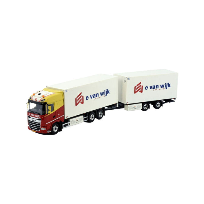 E. van Wijk DAF XG 6x2 Box Truck-Trailer トラック / TEKNO 1/50 建設機械模型 工事車両