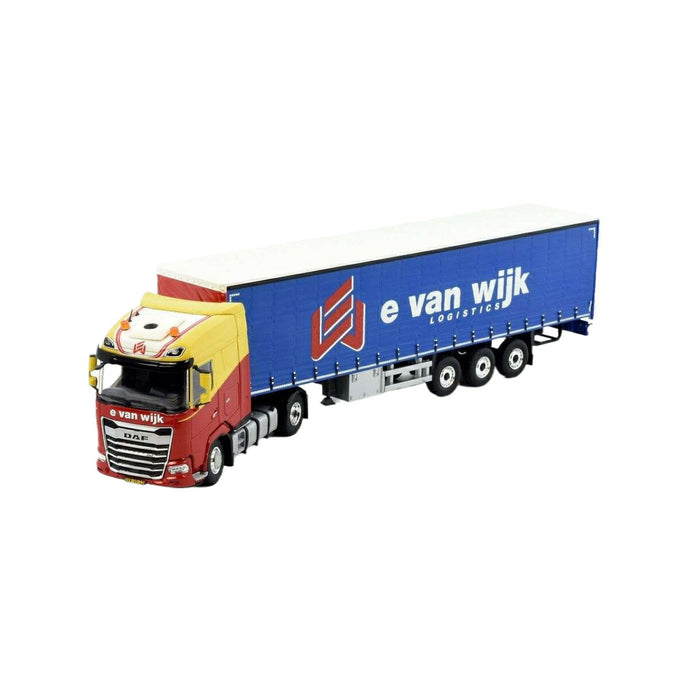 Tekno E. van Wijk DAF XG 4x2 カーテンサイドセミトレーラー 83730 トラック1/50 建設機械模型 工事車両