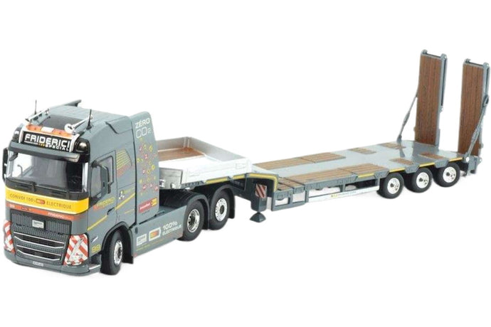 Friderici Volvo FH05 Globetrotter ローローダー トレーラー / Tekno 1/50 建設機械模型 工事車両