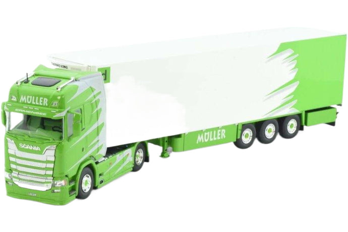 Mueller Italian Style Scania Next Gen S540-V8 ハイライン 冷蔵セミトレーラー 3軸 トレーラー / Tekno 1/50 建設機械模型 工事車両