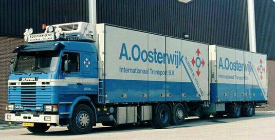【予約】2027年発売予定 Oosterwijk スカニア 143-420 2軸トレーラー ブルー/ホワイト / Tekno 1/50 ミニカー トラック模型