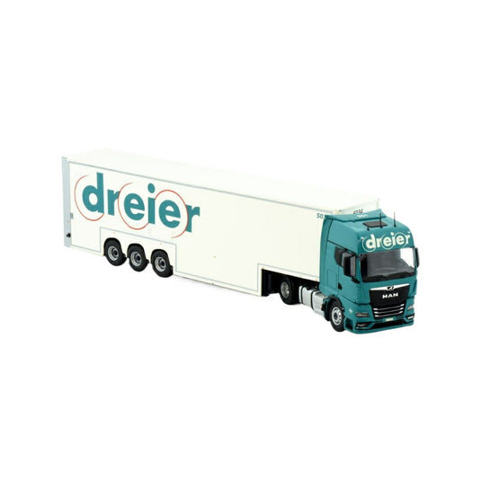 Dreier MAN TGX GX 4x2 box semitrailer トラック / TEKNO 1/50 建設機械模型 工事車両