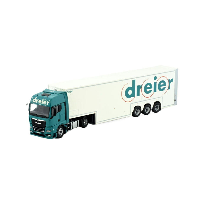 Dreier MAN TGX GX 4x2 box semitrailer トラック / TEKNO 1/50 建設機械模型 工事車両