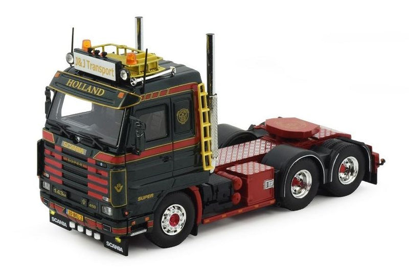 ギャラリービューアに画像をロードする, J&amp;J TransportScania 143-450 6x2 sleepas trekkerトラクタ トラック/Tekno 1/50 建設機械模型　ミニチュア
