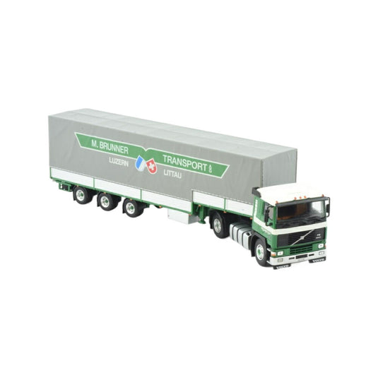 Brunner Volvo F12 Tarpaulin Semitrailer トラック / TEKNO 1/50 建設機械模型 工事車両