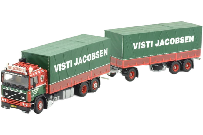 Visti Jacobsen Volvo F12 ターポリン トレーラー / TEKNO 1/50 建設機械模型 工事車両