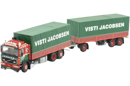 Visti Jacobsen Volvo F12 ターポリン トレーラー / TEKNO 1/50 建設機械模型 工事車両