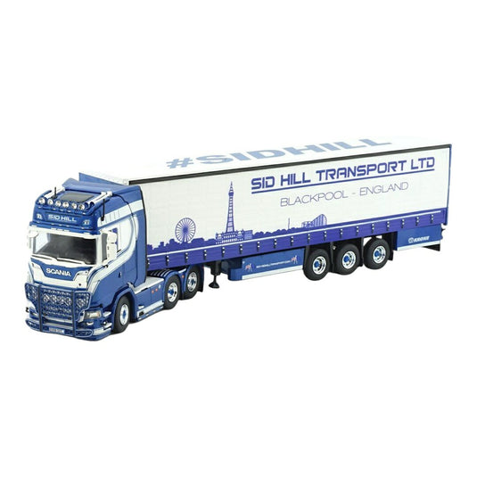 Sid Hill Scania 次世代 Sシリーズ ハイライン カーテンサイドセミトレーラー 3軸 / Tekno 1/50 ミニカー トラック模型