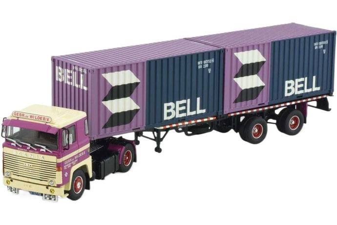 De Wilde Scania 140 コンテナセミトレーラー トレーラー / Tekno 1/50 建設機械模型 工事車両