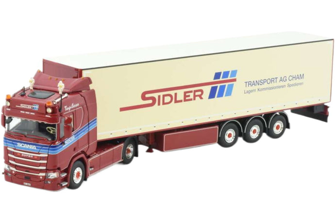 Sidler Scania Next Gen Rシリーズ カーテンサイドセミトレーラー / Tekno 1/50 建設機械模型 工事車両