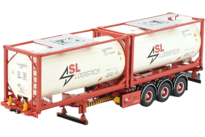 SL Logistics 3軸コンテナセミトレーラー + 2x 20ft タンクコンテナ トレーラー / Tekno 1/50 建設機械模型 工事車両