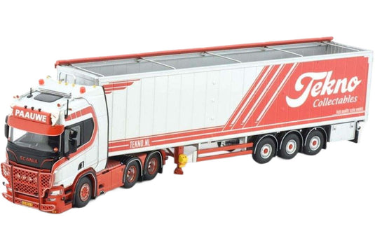Paauwe Transport Scania Next Gen R650 6x2 ウォーキングフロアセミトレーラー 3軸 トレーラー / Tekno 1/50 建設機械模型 工事車両