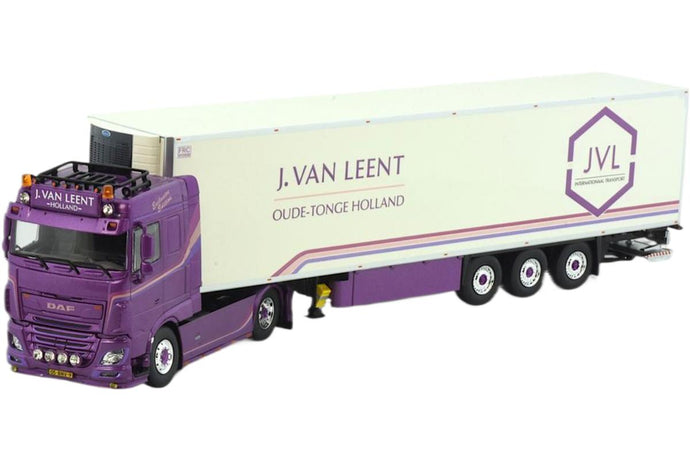 Jarno van Leent Transport DAF XF 4x2 Space Cab 冷凍セミトレーラー / TEKNO 1/50 建設機械模型 工事車両