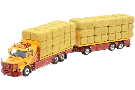 VSB Groep Scania 3シリーズ フラットベッドトレーラートラック + わら積載 トレーラー / Tekno 1/50 建設機械模型 工事車両