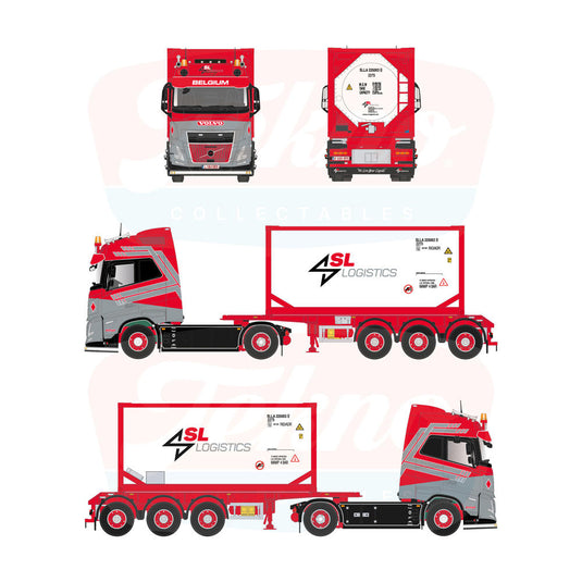 【予約】2026年発売予定 SL Logistics ボルボ FH Aero 500 4x2 ISO タンクコンテナ レッド / Tekno 1/50 ミニカー トラック模型