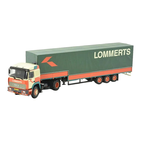 Lommerts Iveco Turbostar カーテンサイドセミトレーラー ドロップサイド付き / Tekno 1/50 ミニカー トラック模型