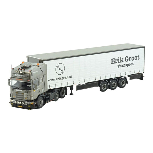 Erik Groot Transport スカニア 4シリーズ Topline 6x2 カーテンサイドセミトレーラー 3軸 / Tekno 1/50 ミニカー トラック模型