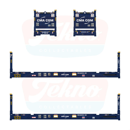 【予約】2026年発売予定 TB CMA-CGM 40ft フラットラックコンテナ ブルー / Tekno 1/50 ミニカー トラック模型