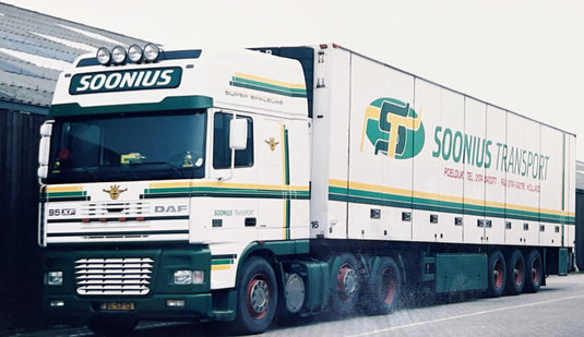 【予約】2027年発売予定 Soonius DAF 95XF Super Space Cab 6x2 3軸 冷凍トレーラー ホワイト / Tekno 1/50 ミニカー トラック模型