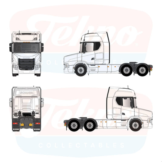 【予約】2027年発売予定 TB Tuft スカニア S Highline 6x2 軸 トラクタ ホワイト / Tekno 1/50 ミニカー トラック模型