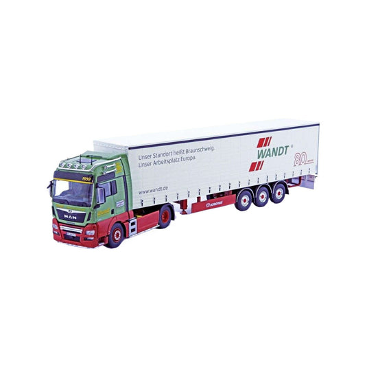 Tekno Spedition Wandt MAN TGX XXL 18.500 カーテンキャンバスセミトレーラー ZY.TK117-5461 トラック1/50 建設機械模型 工事車両