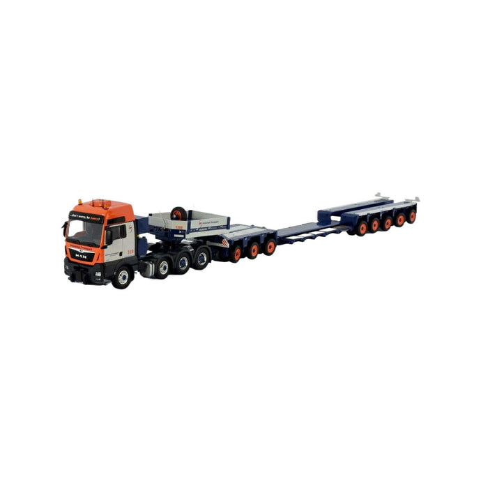 Tekno Universal Transport MAN TGX XXL 41.580 Goldhofer ローベッドセミトレーラー ZY.TK117-7049 トラック1/50 建設機械模型 工事車両