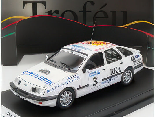 FORD ENGLAND SIERRA XR4x4 N 3 2nd RALLY SWEDEN 1988 S.BLOMQVIST B.MELANDER WHITE/TROFEU 1/43ミニカー
