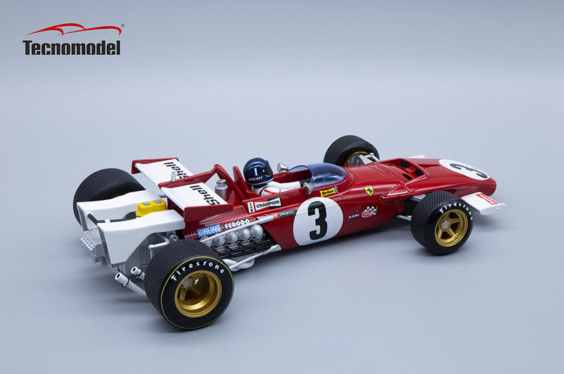 ギャラリービューアに画像をロードする, FERRARI - F1 312B N 3 WINNER MEXICO GP (with pilot figure) 1970 JACKY ICKX - RED WHITE /Tecnomodel 1/18ミニカー
