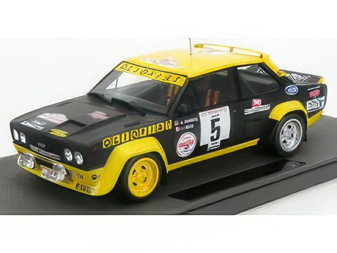 FIAT 131 ABARTH N 5 WINNER RALLY TOUR DE CORSE 1977 B.DARNICHE A.MAHE BLUE YELLOW/TOPMARQUES 1/18ミニカー