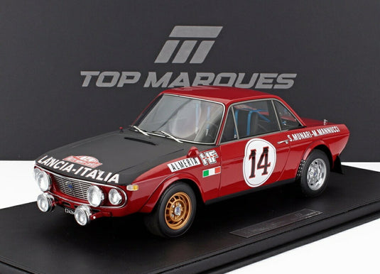 LANCIA FULVIA HF 1600 クーペ N 14 ラリー モンテカルロ 優勝 1972 S.ムナーリ M.マヌッチ レッド ブラック/ TOPMARQUES COLLECTION 1/12 ミニカー