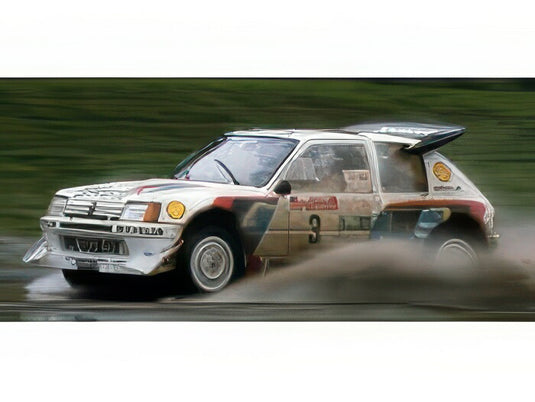 【予約】2025年発売予定PEUGEOT 205 ターボ16 エボ2 3号車 1986年ニュージーランドラリー優勝 ドライバー:ユハ・カンクネン/ユハ・ピーローネン ホワイト/ブルー/TOPMARQUES 1/12ミニカー