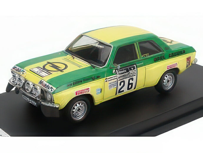 OPEL ASCONA 1.9 SR (night version) N 26 RALLY RAC LOMBARD 1973 WALTER ROHRL JOCHEN BERGER GREEN YELLOW/TROFEU 1/43ミニカー