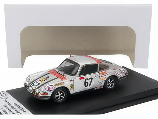 PORSCHE 911S COUPE (night version) N 67 24h LE MANS 1970 JEAN CLAUDE PAROT JACQUES DECHAUMEL SILVER/TROFEU 1/43ミニカー