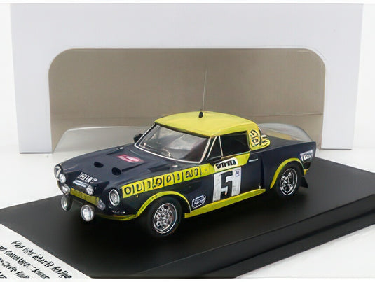 FIAT 124 ABARTH (night version) N 5 RALLY MONTECARLO 1976 ROBERTO CAMBIAGHI BRUNO SCABINI BLUE YELLOW/TROFEU 1/43ミニカー