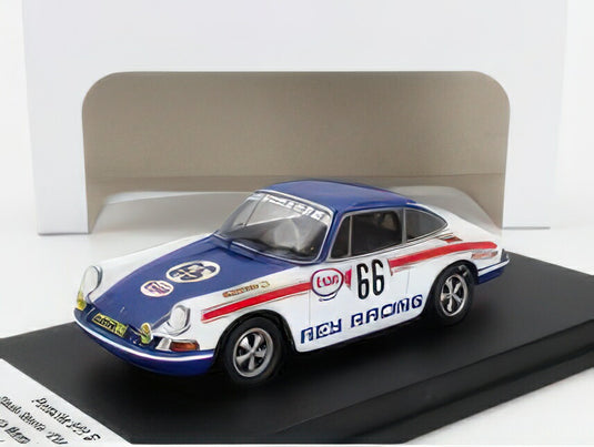 PORSCHE  911 S COUPE N 66 24h LE MANS 1971 JEAN CLAUDE GEURIE  CLAUDE MATHURIN  BLUE WHITE/TROFEU 1/43ミニカー